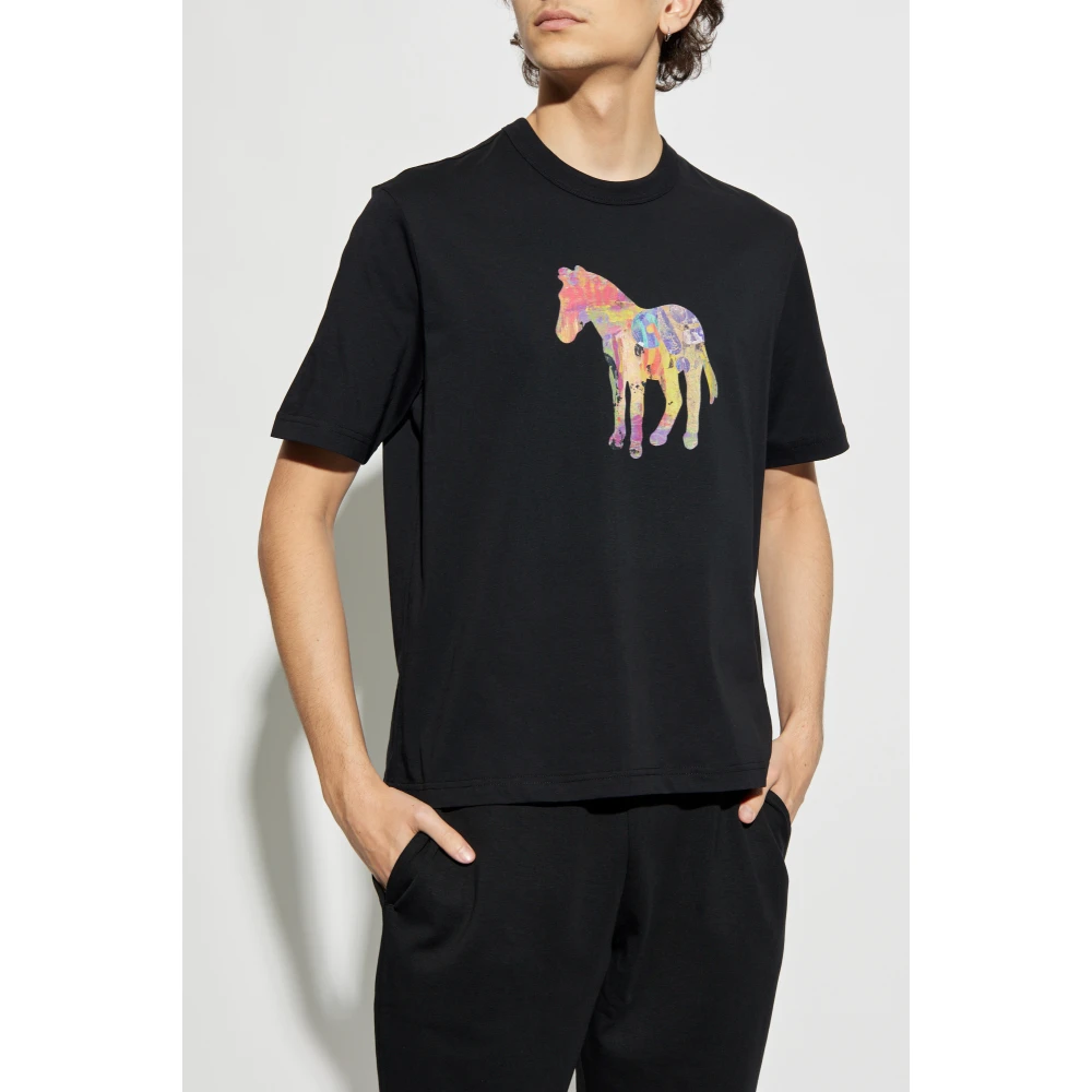 PS By Paul Smith T-shirt met bedrukt logo Black Heren