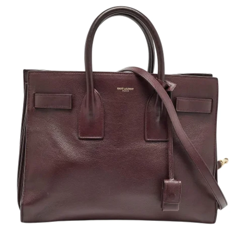 Yves Saint Laurent Vintage Pre-owned Leather handbags Red Dames