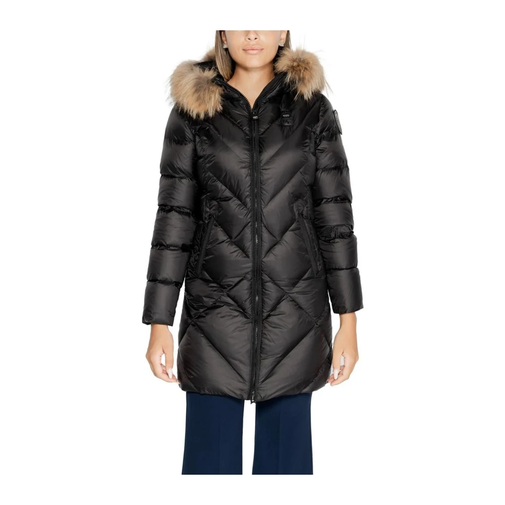 Blauer Zwarte polyamide jas en mantel Black Dames