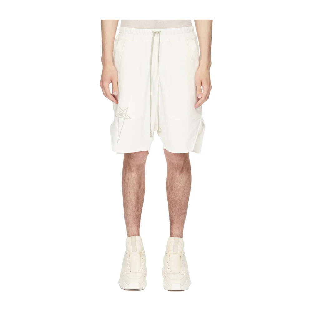 Rick Owens Schuine Shorts White Heren