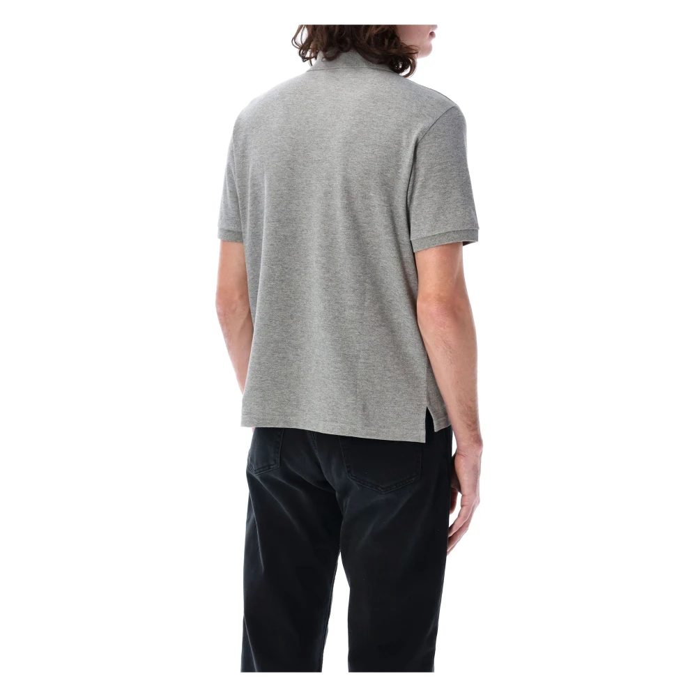 Saint Laurent Grijs Melange Piqué Polo Shirt Gray Heren