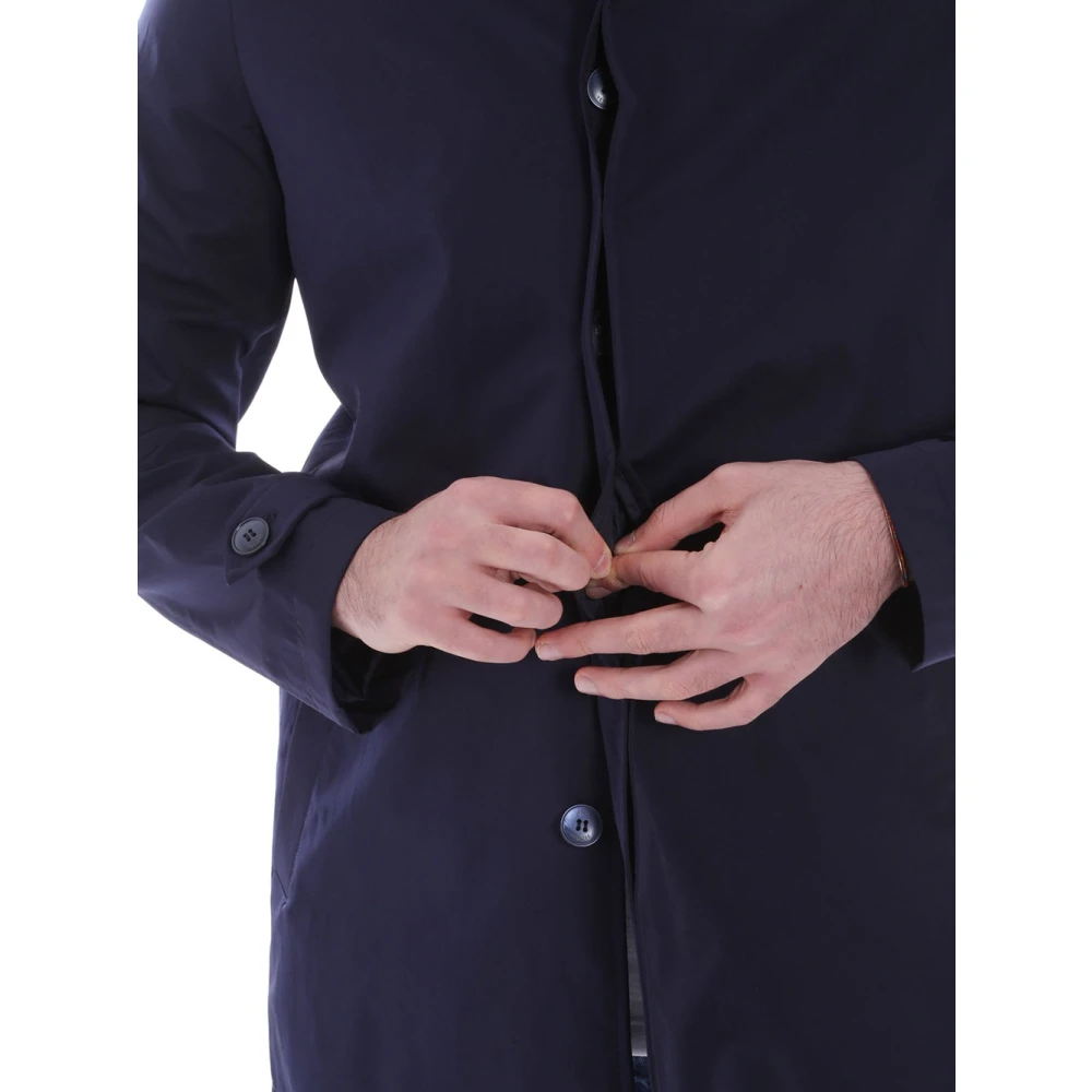 YES ZEE Navy Blauwe Trenchcoat met Afneembaar Vest Blue Heren