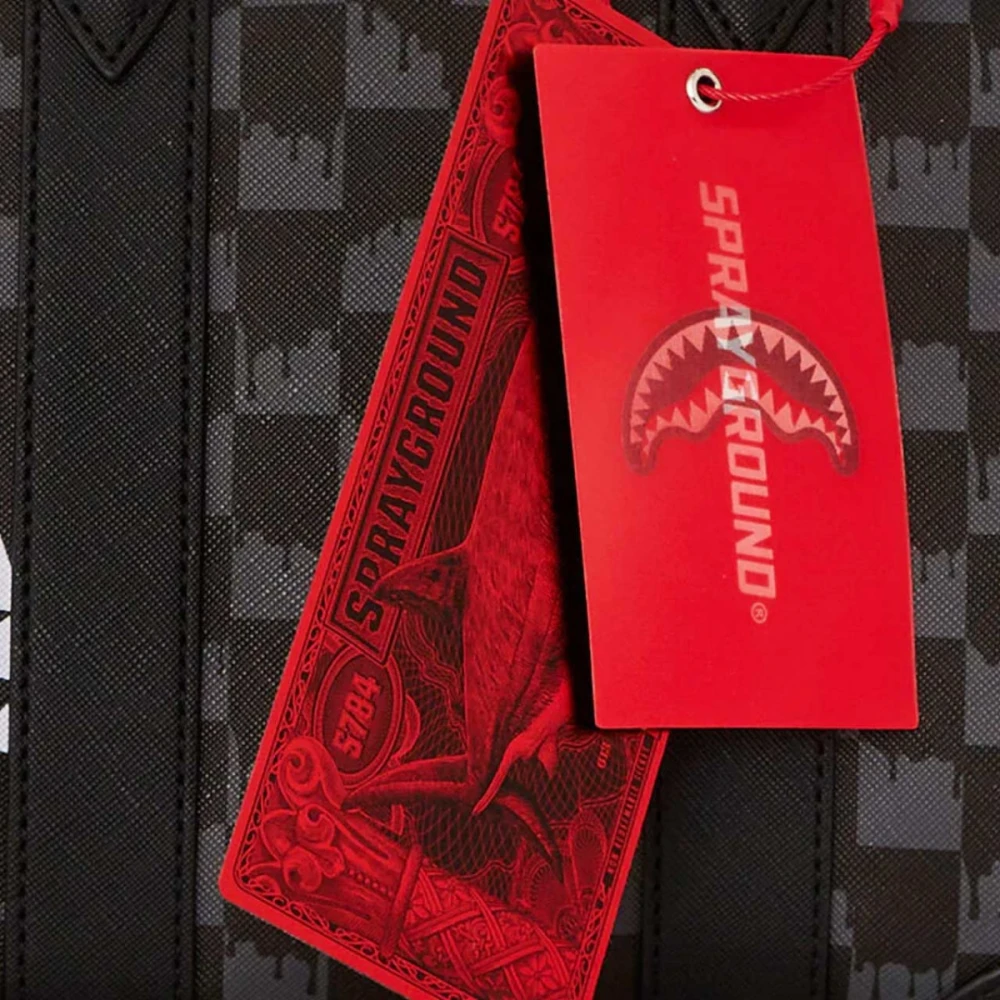 Sprayground Drip Check Mini Duffle Tas Black Unisex