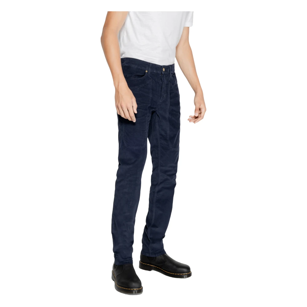 Jeckerson Blauwe Katoen-Lycra Ritsbroek Blue Heren