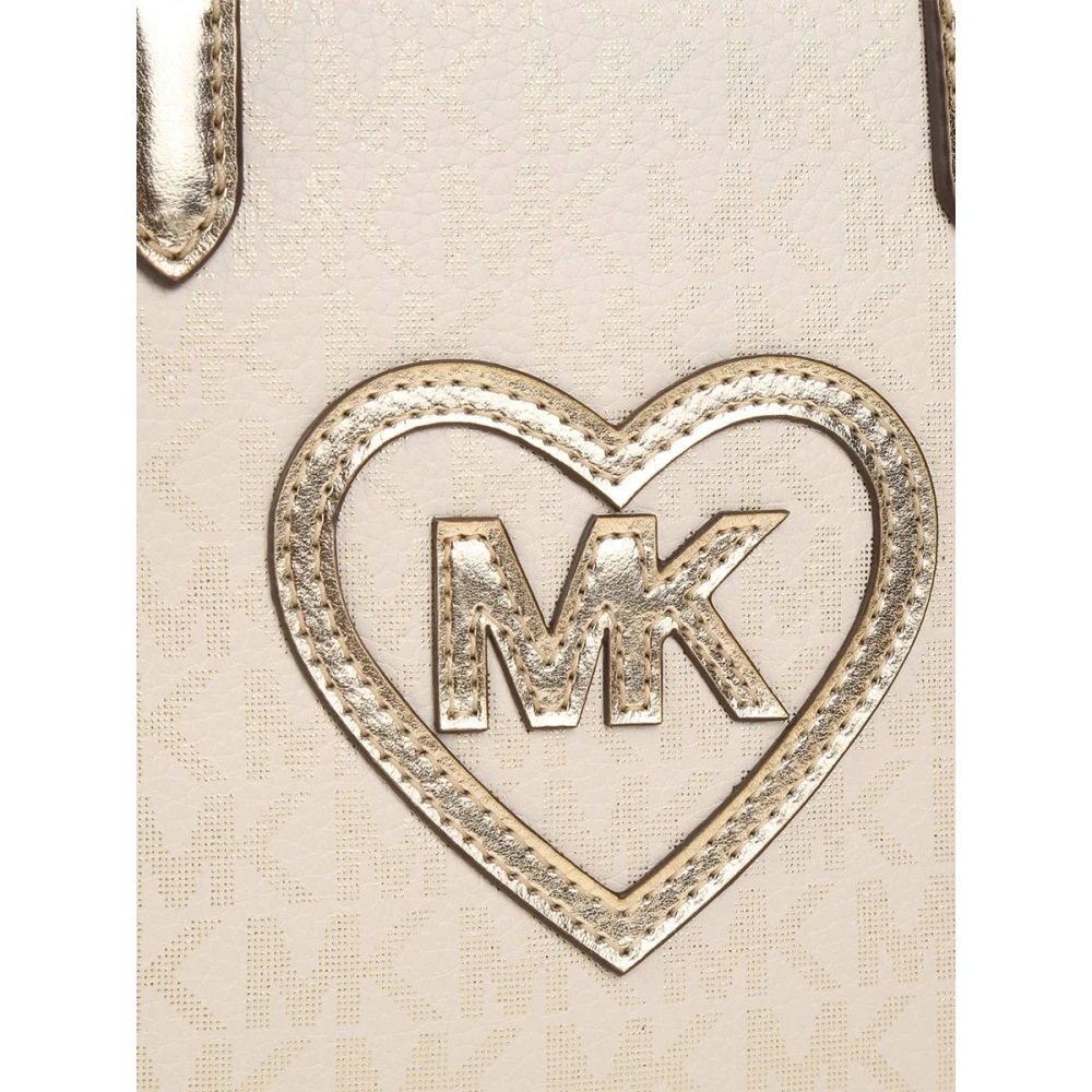 Michael Kors Gouden Hart Bedrukte Tas met Rits Brown Dames