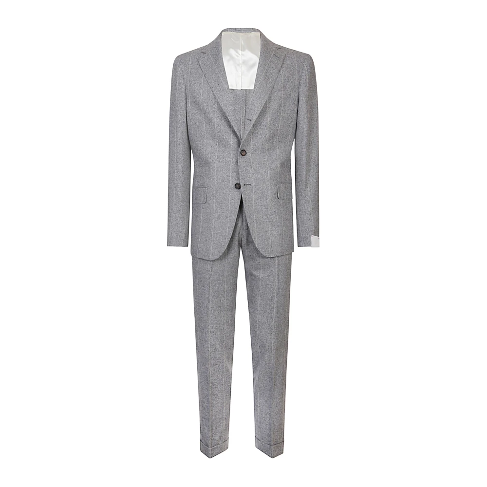 Eleventy Men's Gray Silk Wool Cashmere Single-Breasted Suit