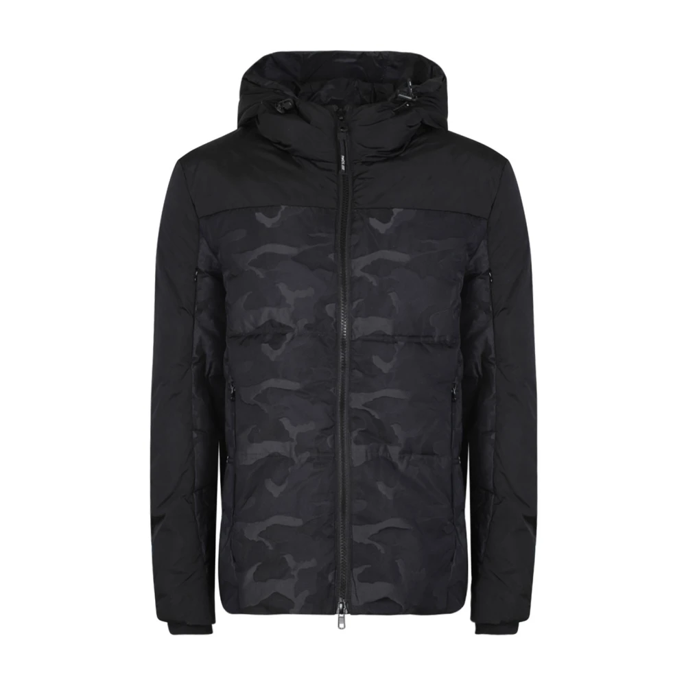 Pmds Zwarte Gewatteerde Donsjas met Capuchon Black Heren