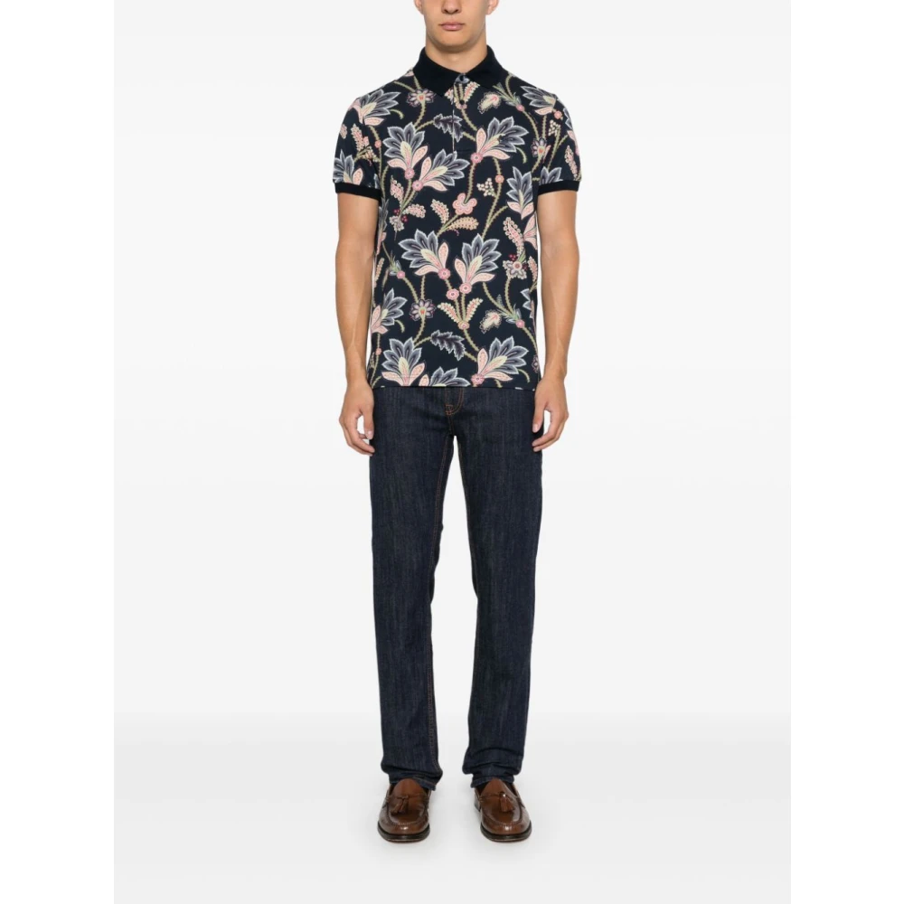 ETRO Blauwe Slim Fit Denim Jeans Blue Heren