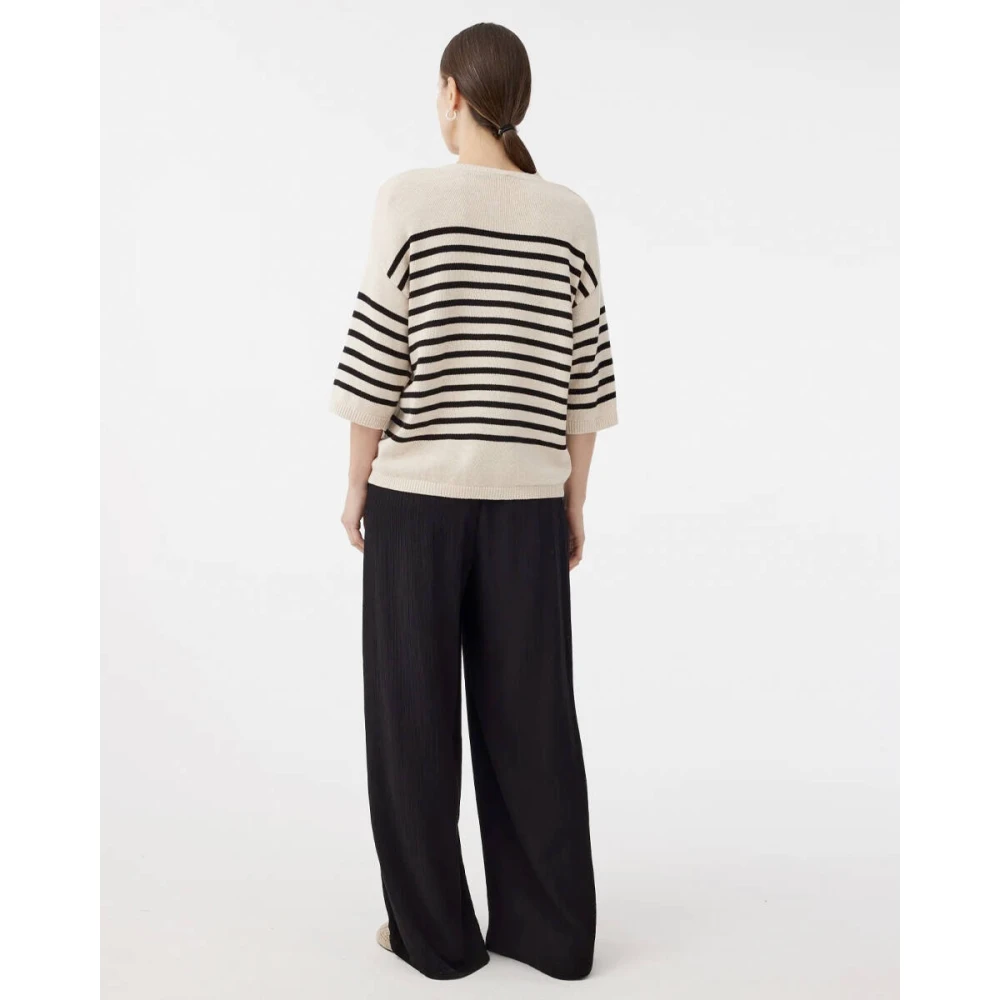 Knit-ted Korte Mouw Pullover Nanda Beige Dames