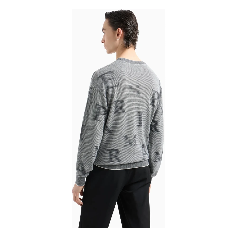 Emporio Armani Stijlvol Logo Trui Grijs Gray Heren