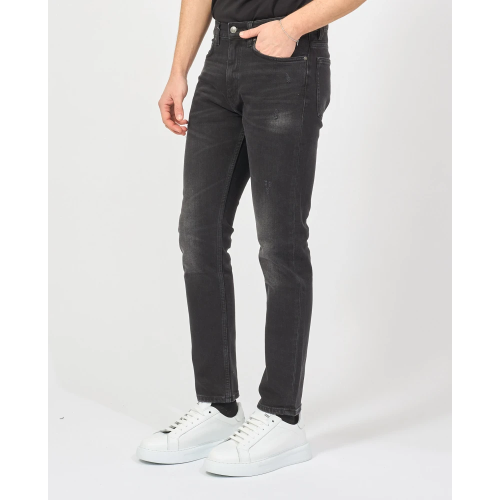 Hugo Boss Zwarte Slim Fit Straight Leg Jeans Black Heren