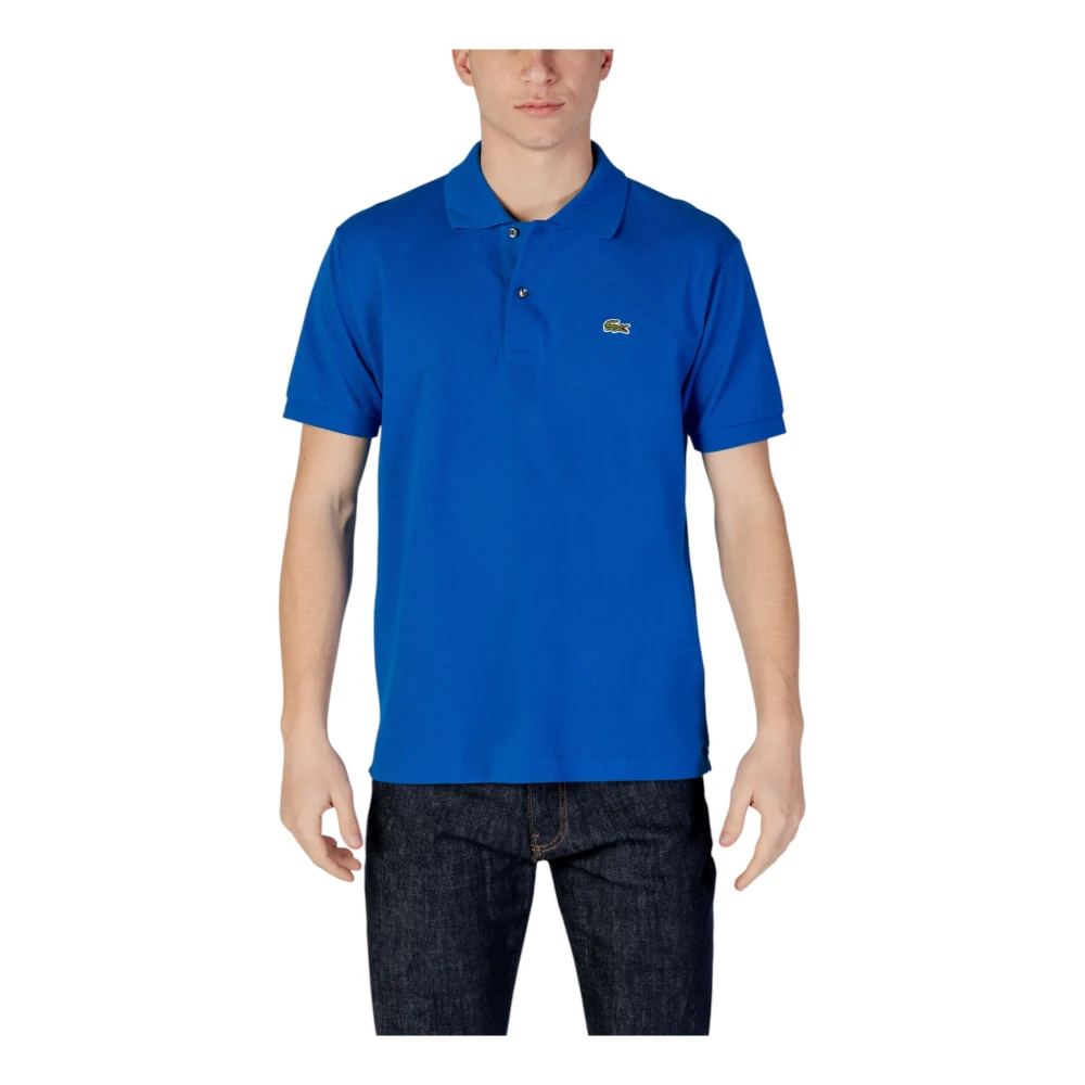 Lacoste Blauw Katoenen Poloshirt met knoopsluiting Blue Heren