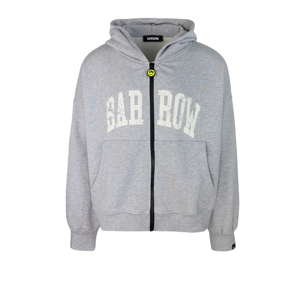 Barrow Grijze hoodie met aangepaste rits Gray Heren