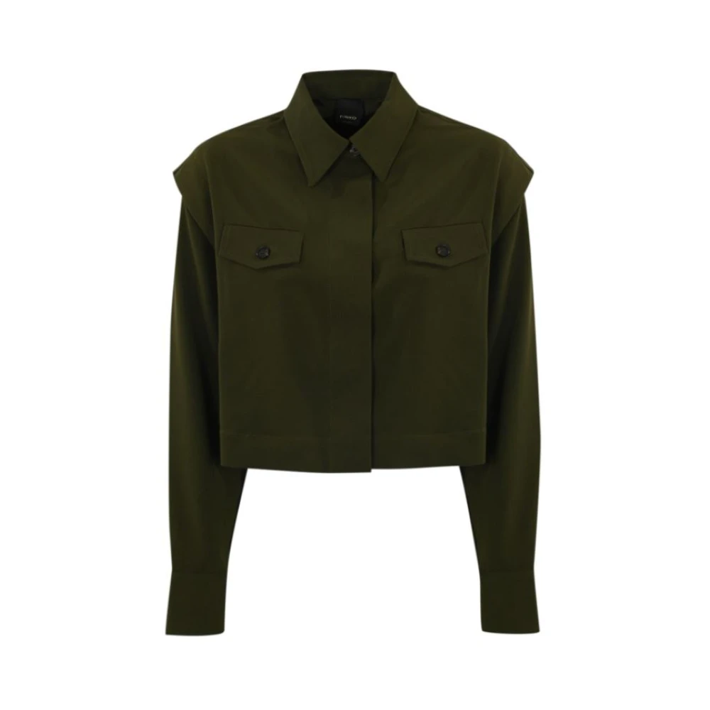 Pinko Groene Vloeibare Stretch Shirt Green Dames