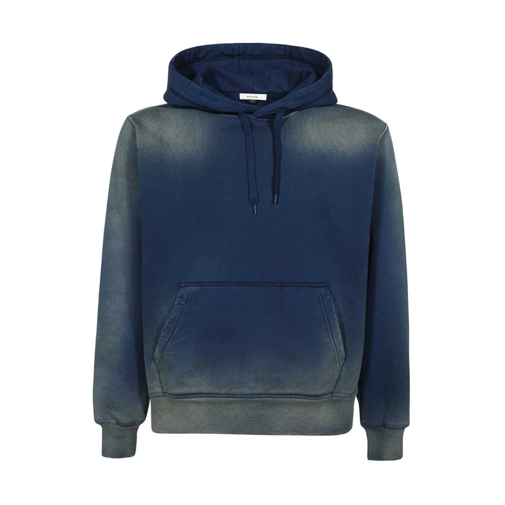 Eytys Katoenen hoodie met geribbelde boorden Blue Heren