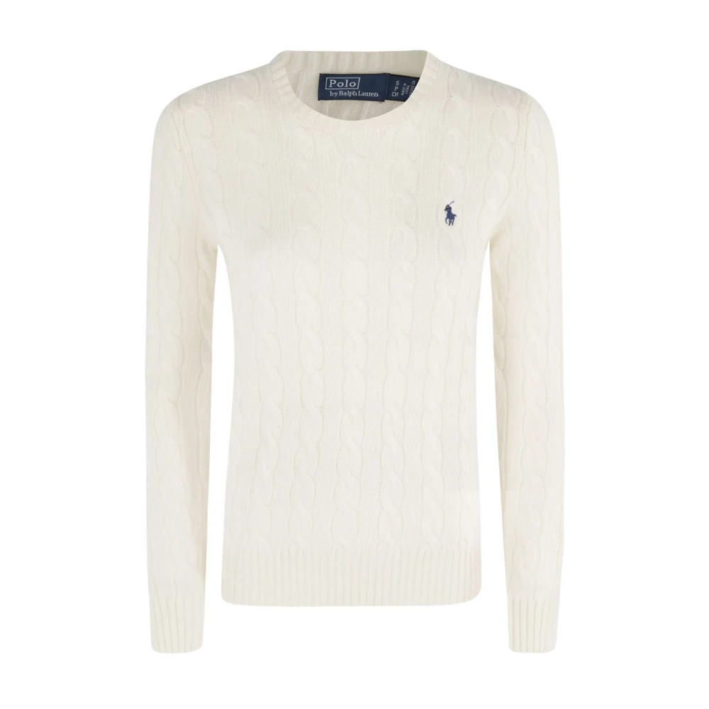 Polo Ralph Lauren White Maglione Con Ricamo - Female - Round-Neck Knitwear - Xl - Knitwear
