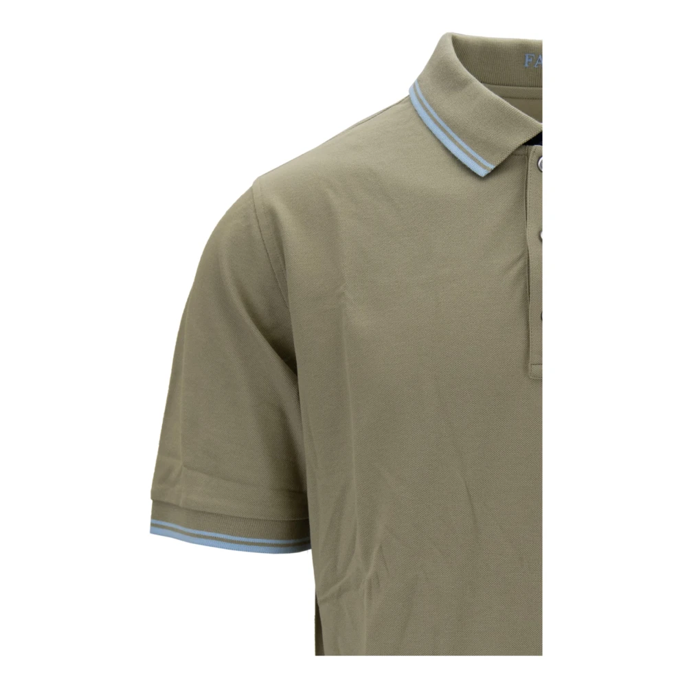 Fay Heren Button Polo Shirt Green Heren