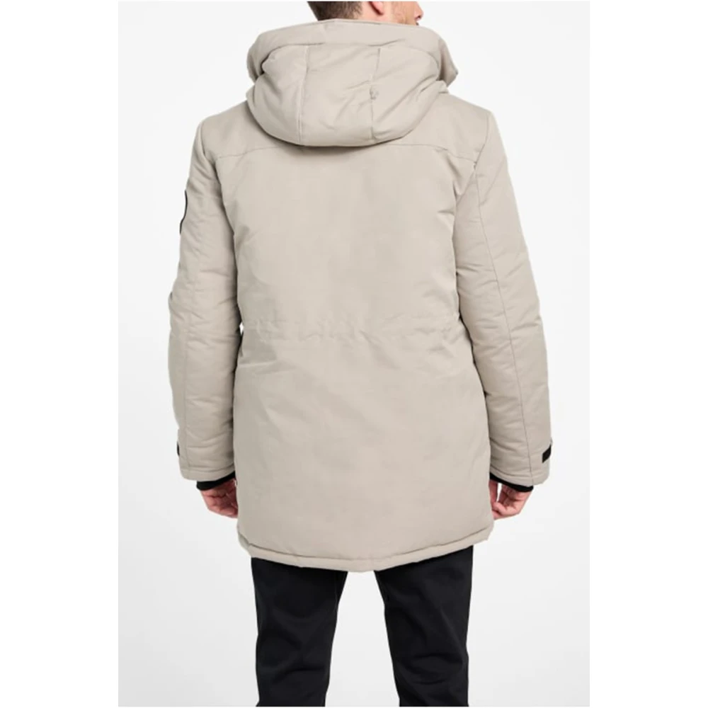 Guess Winter Hooded Jacket Beige Heren