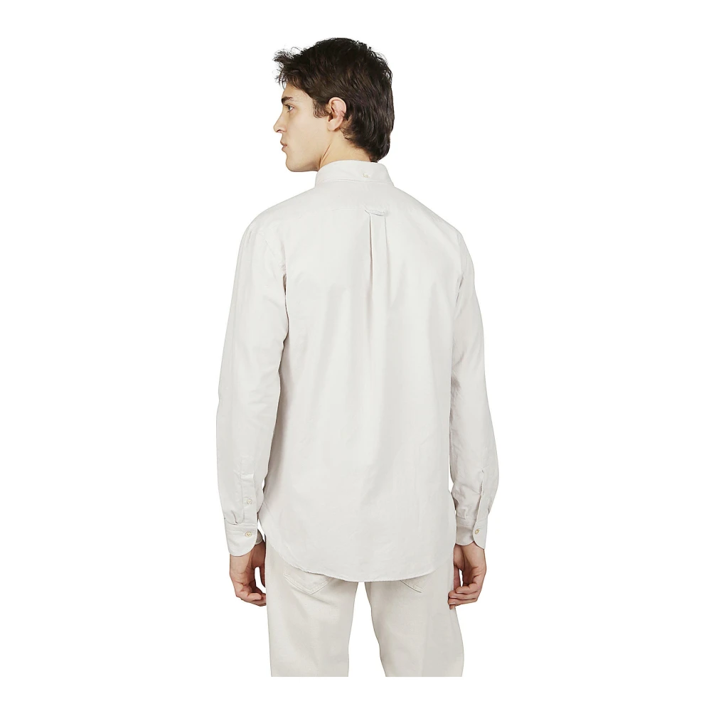 Eleventy Knoopsluiting Katoenen Overhemd Beige Heren