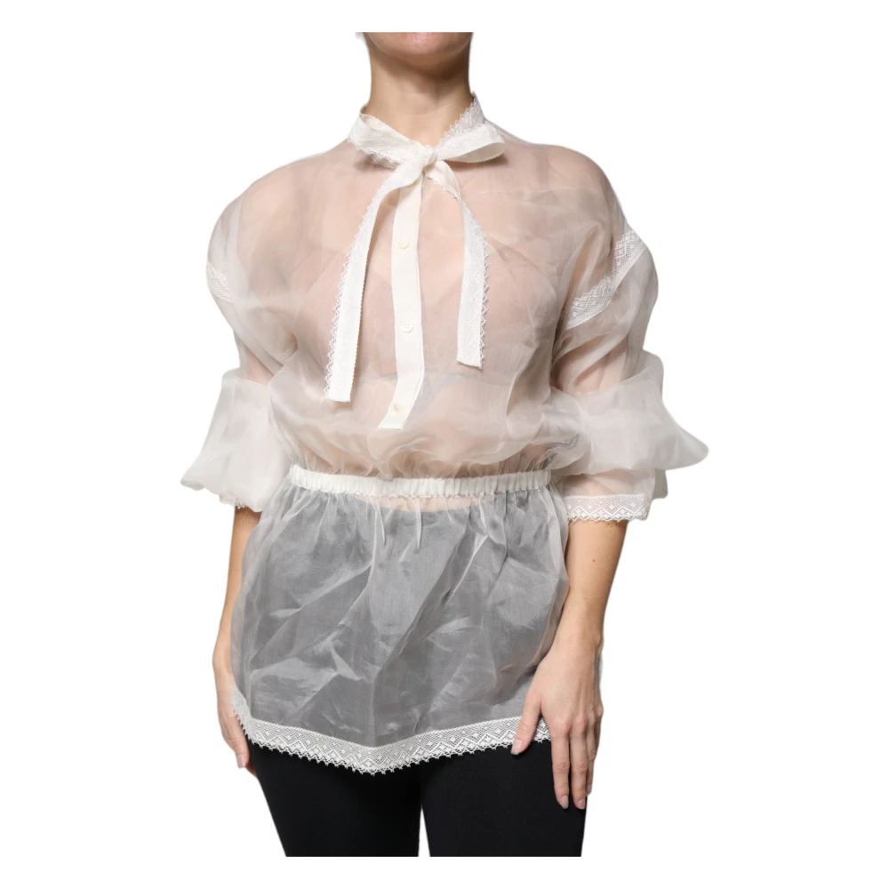 Dolce & Gabbana Military Green Chain Bag - Female - Blouses - White - M - Blouses & Shirts - Image 3