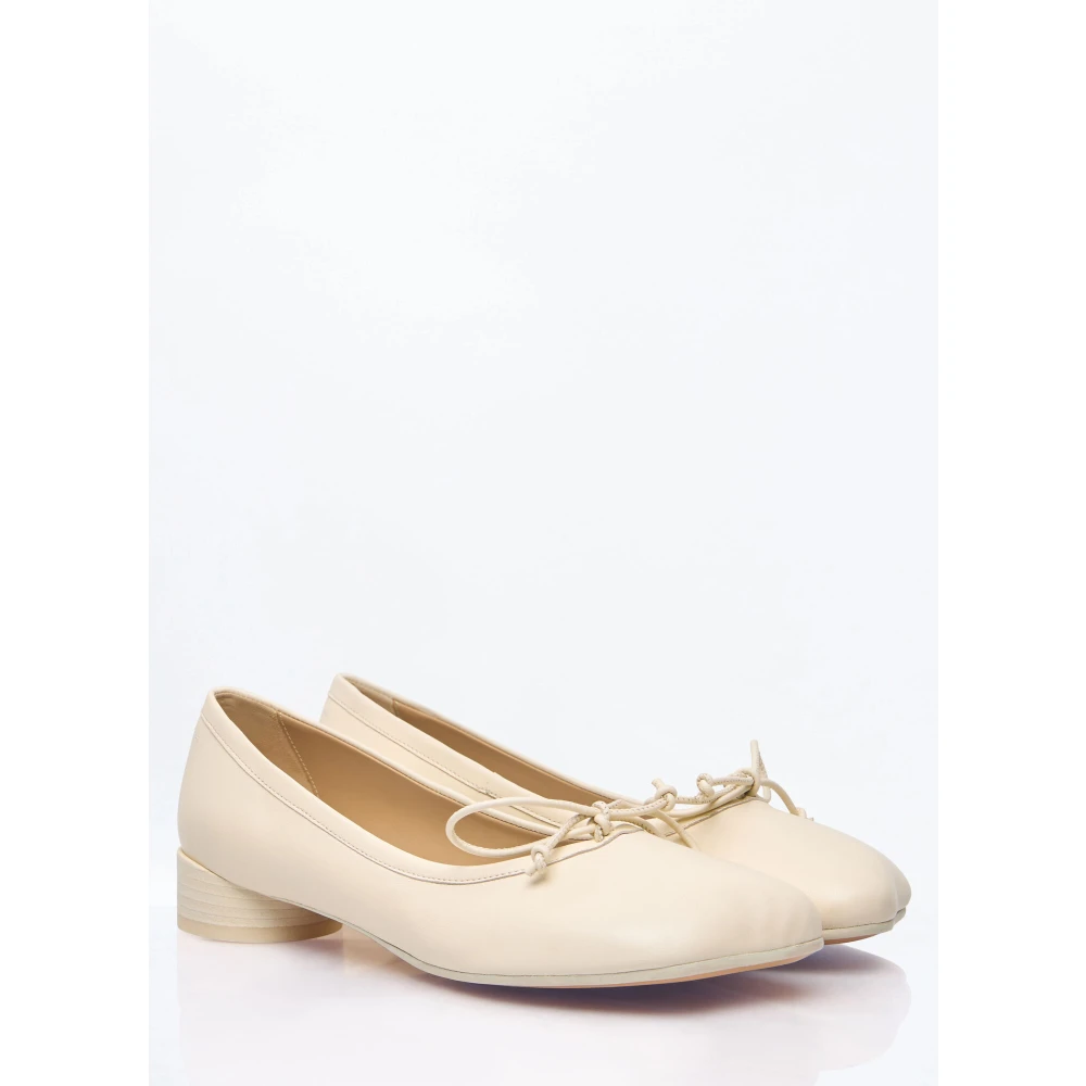 MM6 Maison Margiela Leren Anatomische Ballerina Schoenen Beige Dames