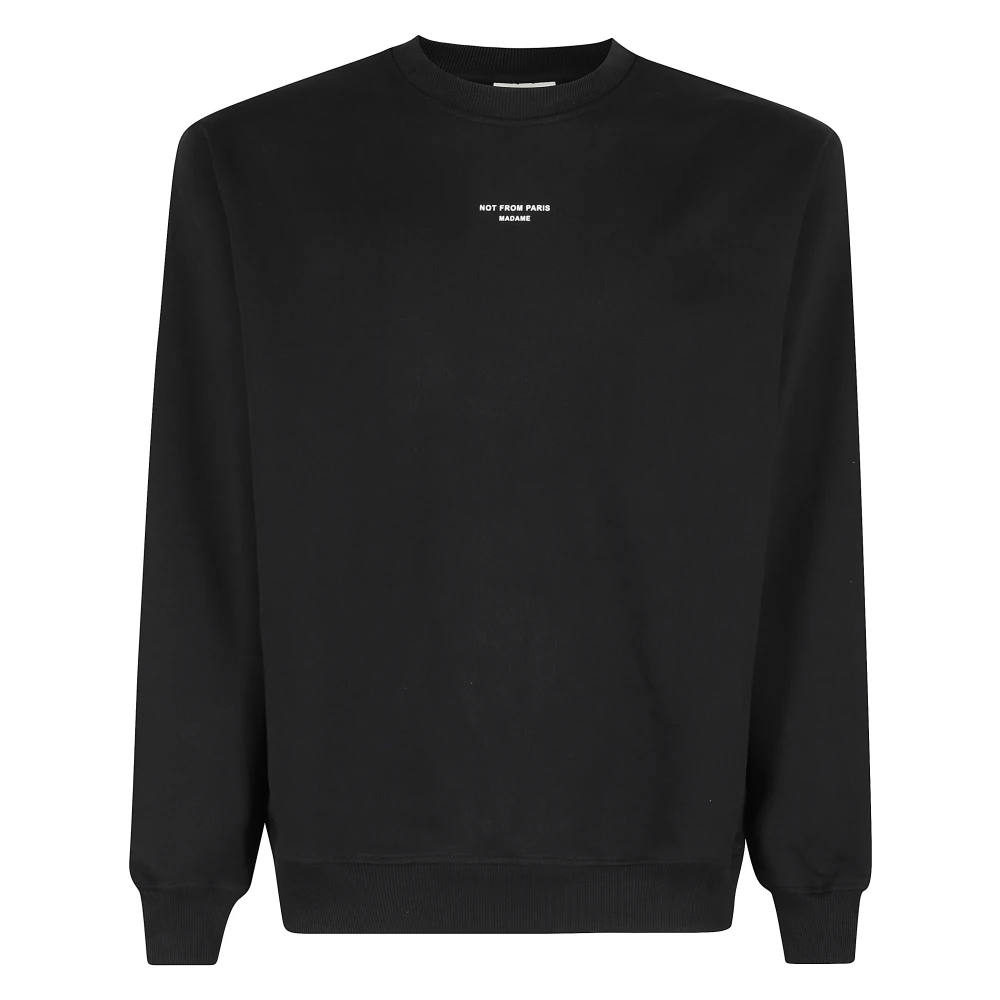 Drole de Monsieur Klassieke Slogan Sweater Black Heren