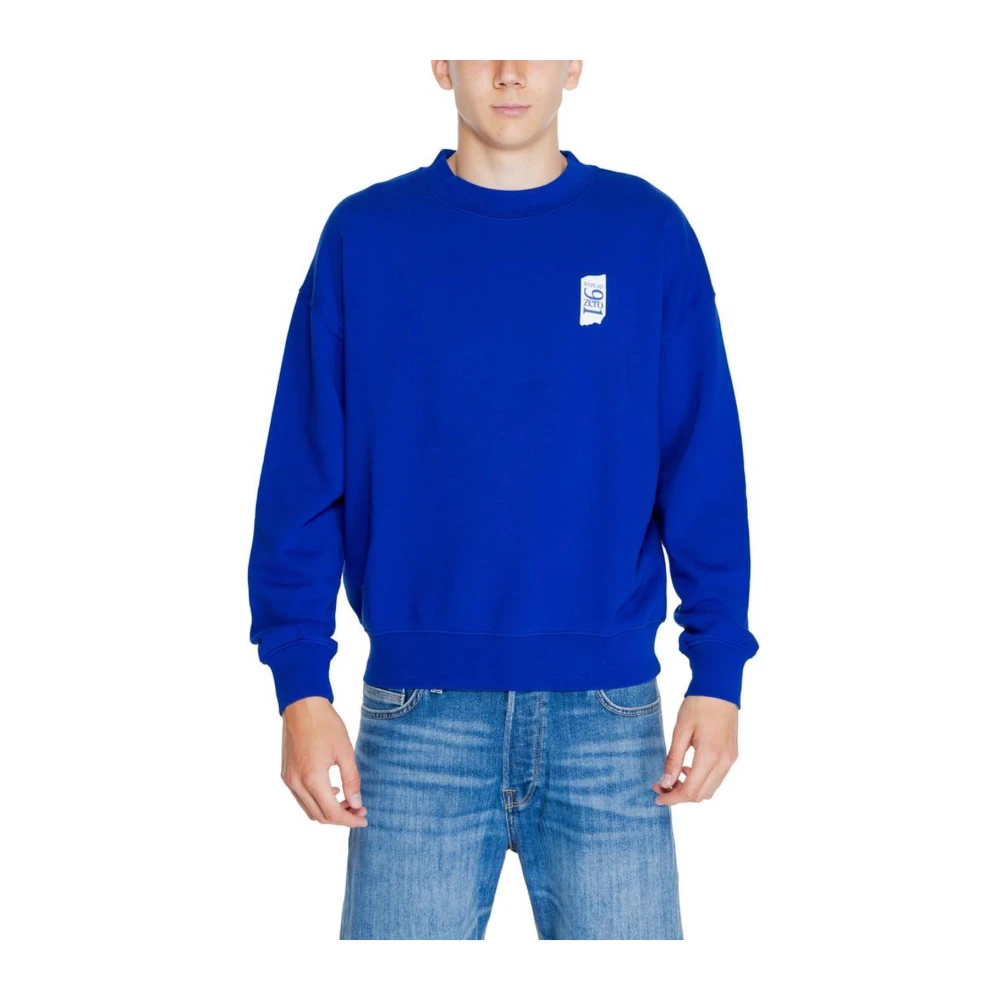 Replay Blauwe Klassieke Katoenen Sweater Heren Collectie Blue Heren