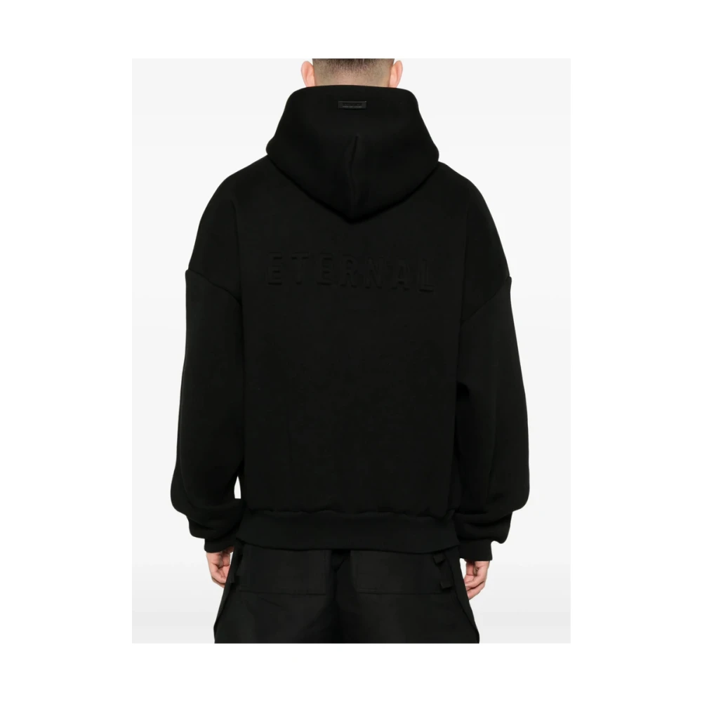 Fear Of God Zwarte Rits Hoodie Drop Shoulder Stijl Black Heren