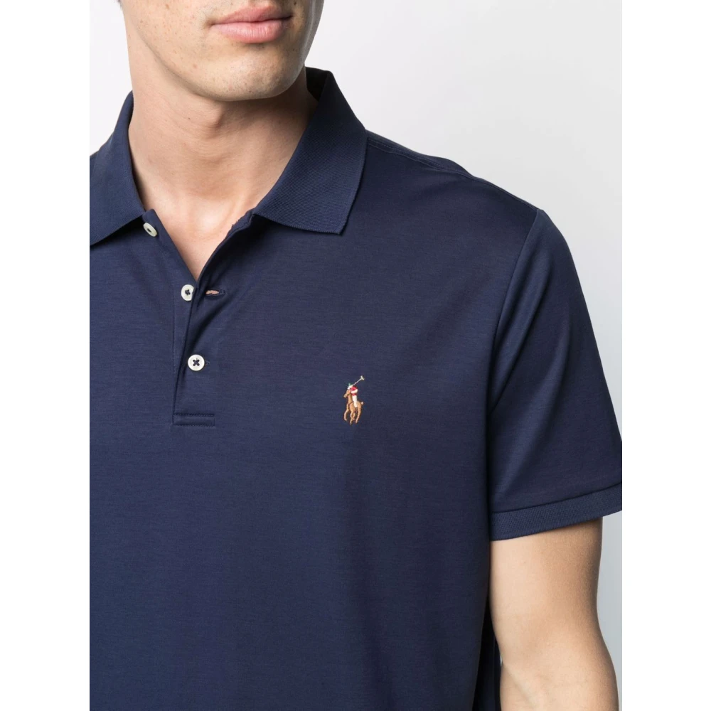Ralph Lauren Blauw Gebreid Poloshirt Blue Heren