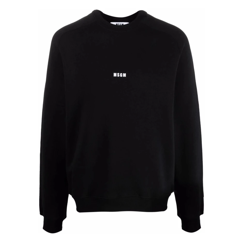 Msgm Zwarte trui met mini-logo Black Heren
