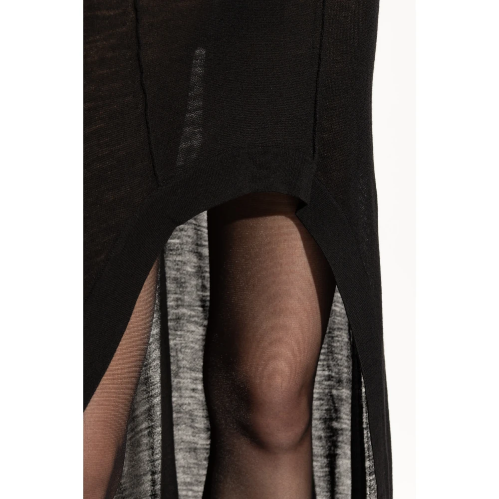 Saint Laurent Jurk met Asymmetrische Zoomlijn Black Dames