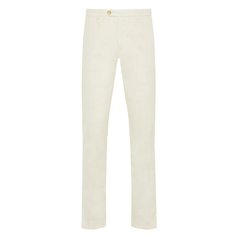 Canali Lyocell Katoenen Broek met Zakken White Heren