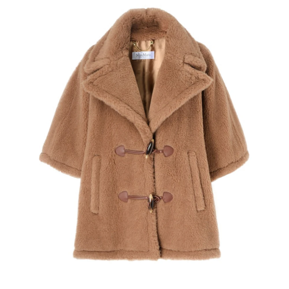 Max Mara Stijlvolle Kamel Poncho voor Vrouwen Brown Dames