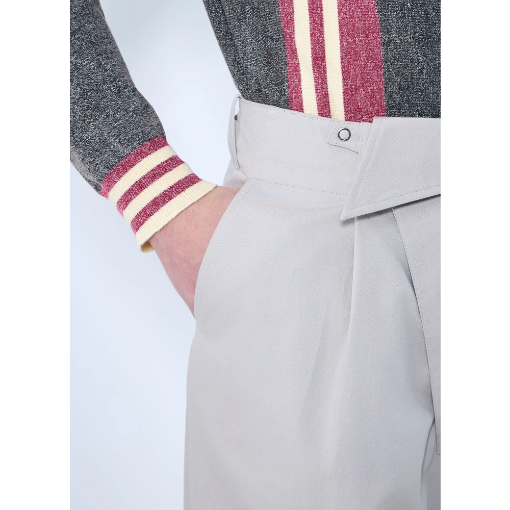 Kiko Kostadinov Fold-over Plain Weave Broek White Heren