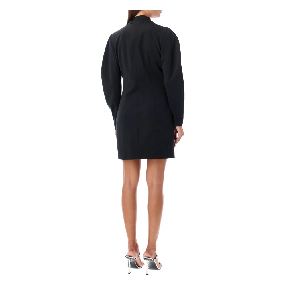 Msgm Zwarte Swan Mini Jurk Aw24 Black Dames