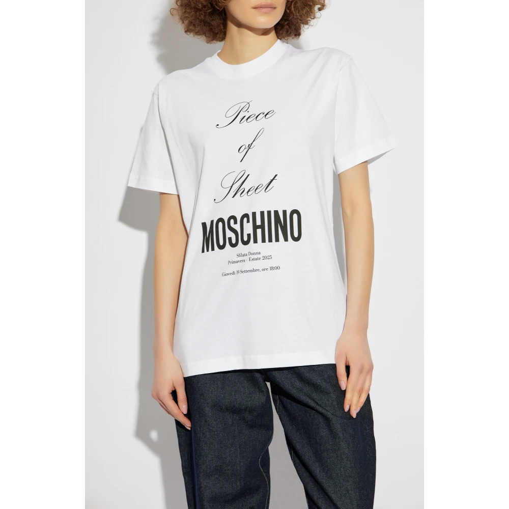 Moschino T-shirt met print White Dames