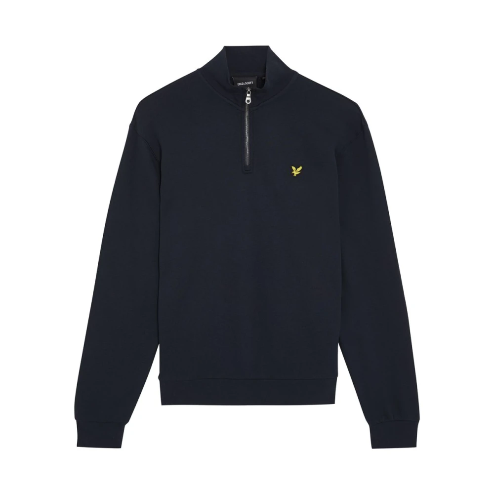 Lyle & Scott Uomo Blu Maglione Con 1/4 Di Zip Loopback - Immagine 2