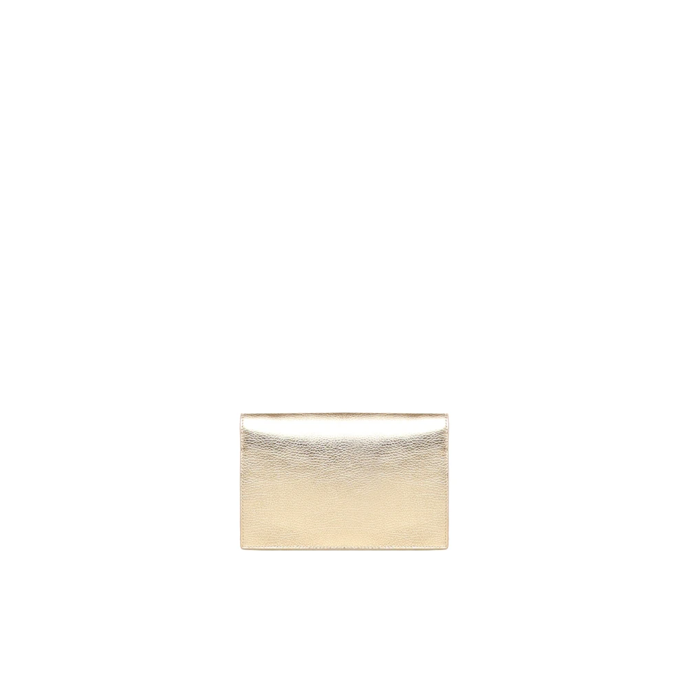 Coccinelle Gouden leren schoudertas met magneetsluiting Yellow Dames