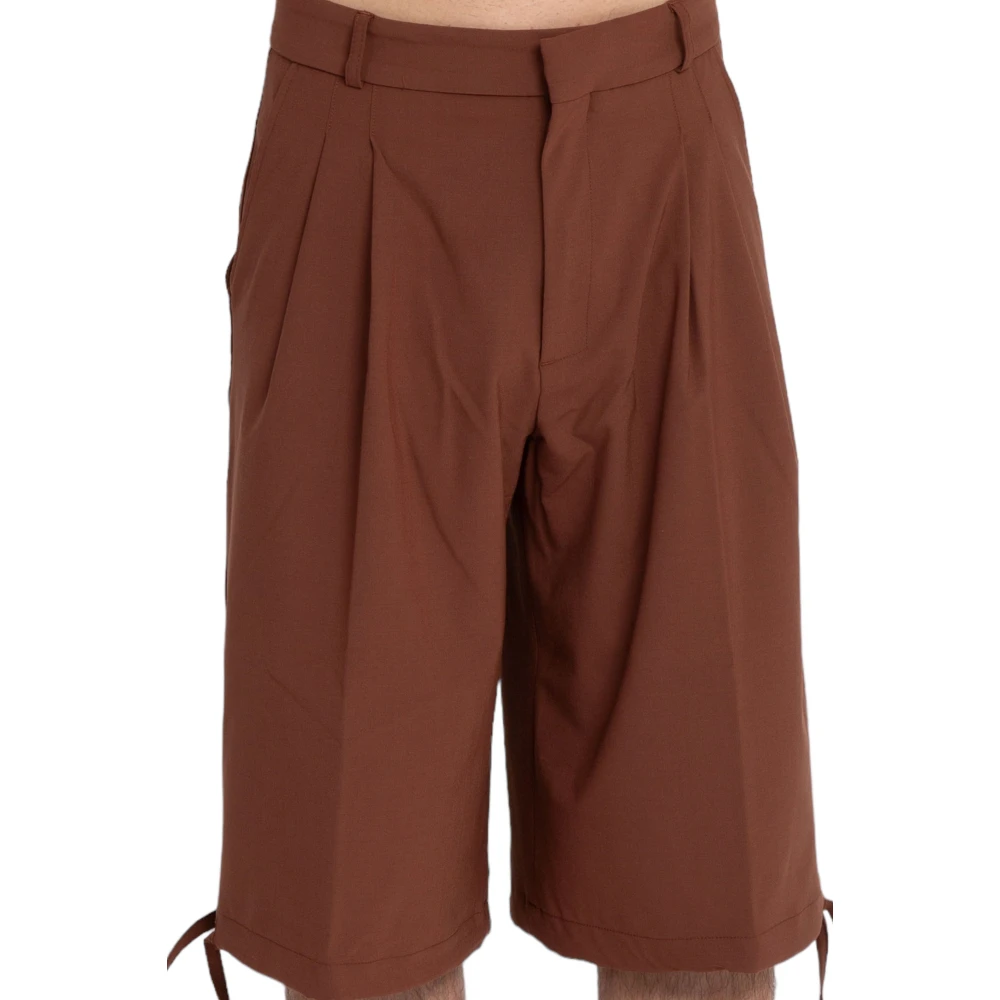 Bonsai Super Losse Wollen Shorts in Geglazuurde Gember Brown Heren