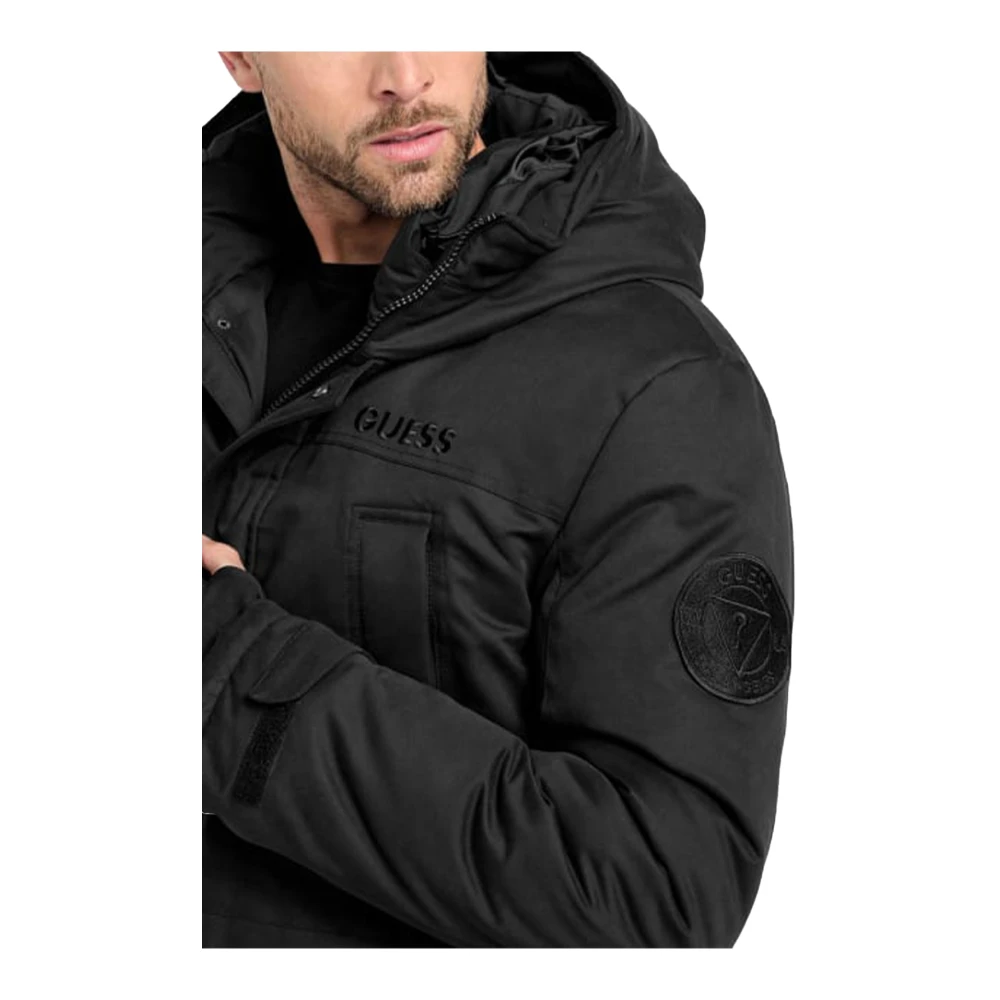 Guess Winter Hoodie Jas Zwart Black Heren