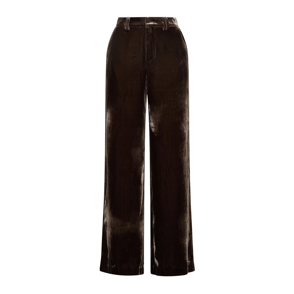 Maliparmi Fluid Velvet Broek Brown Dames