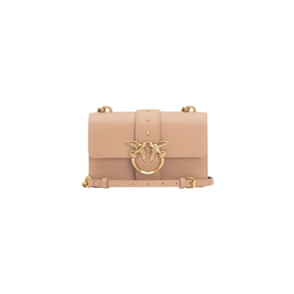 Pinko Love Birds Mini Tas Beige Dames