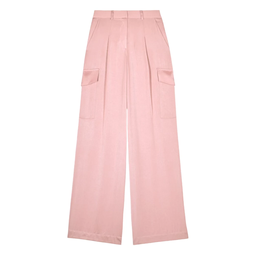 Ba&Sh Women's Pink Wide Trousers - Wide Trousers - Xl - Trousers