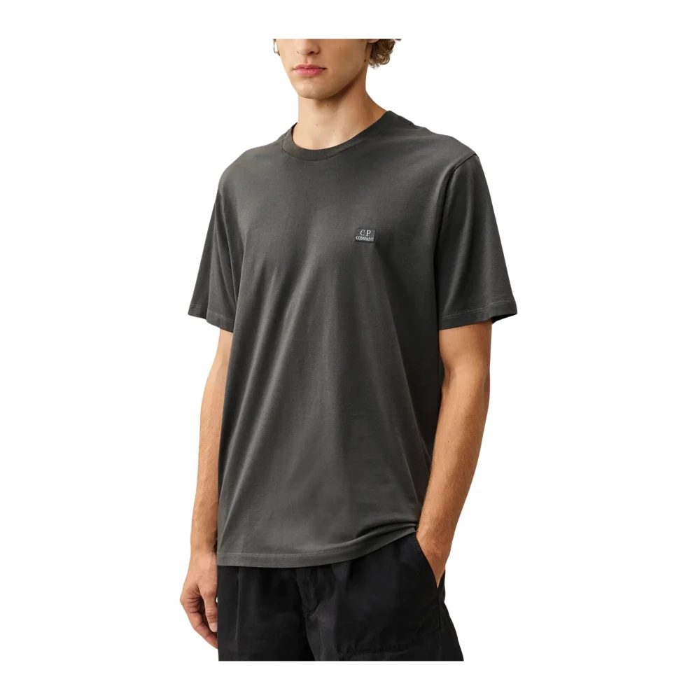 C.p. Company Men's Black C. P. Company T-Shirt 30/1 In Jersey With Logo Patch - Image 2