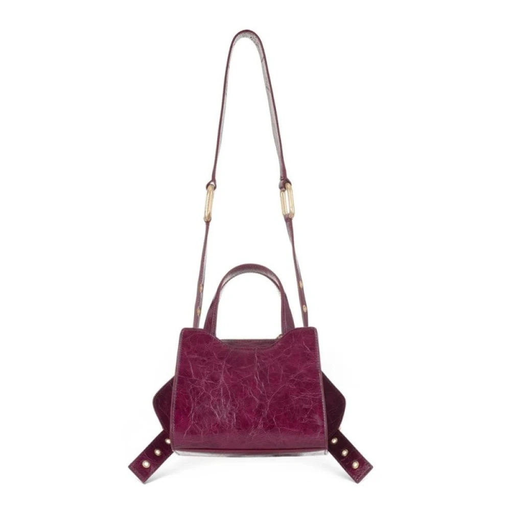 Biasia Leren Schoudertas Purple Dames