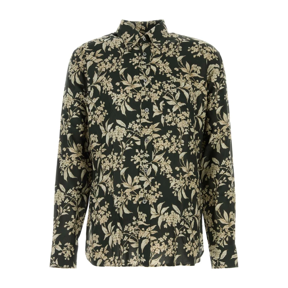 Tom Ford Men's Multicolor Printed Lyocell Shirt For Medium