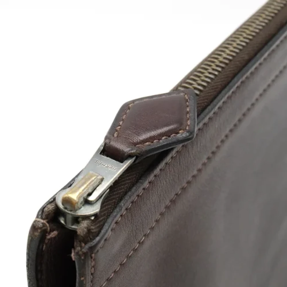 Hermès Vintage Pre-owned Leather clutches Brown Dames