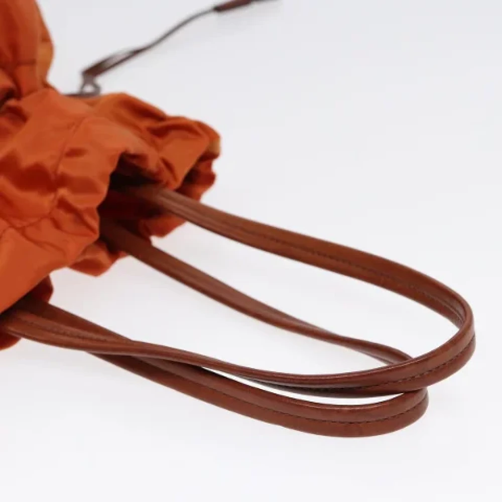 Prada Vintage Pre-owned Leather handbags Orange Dames