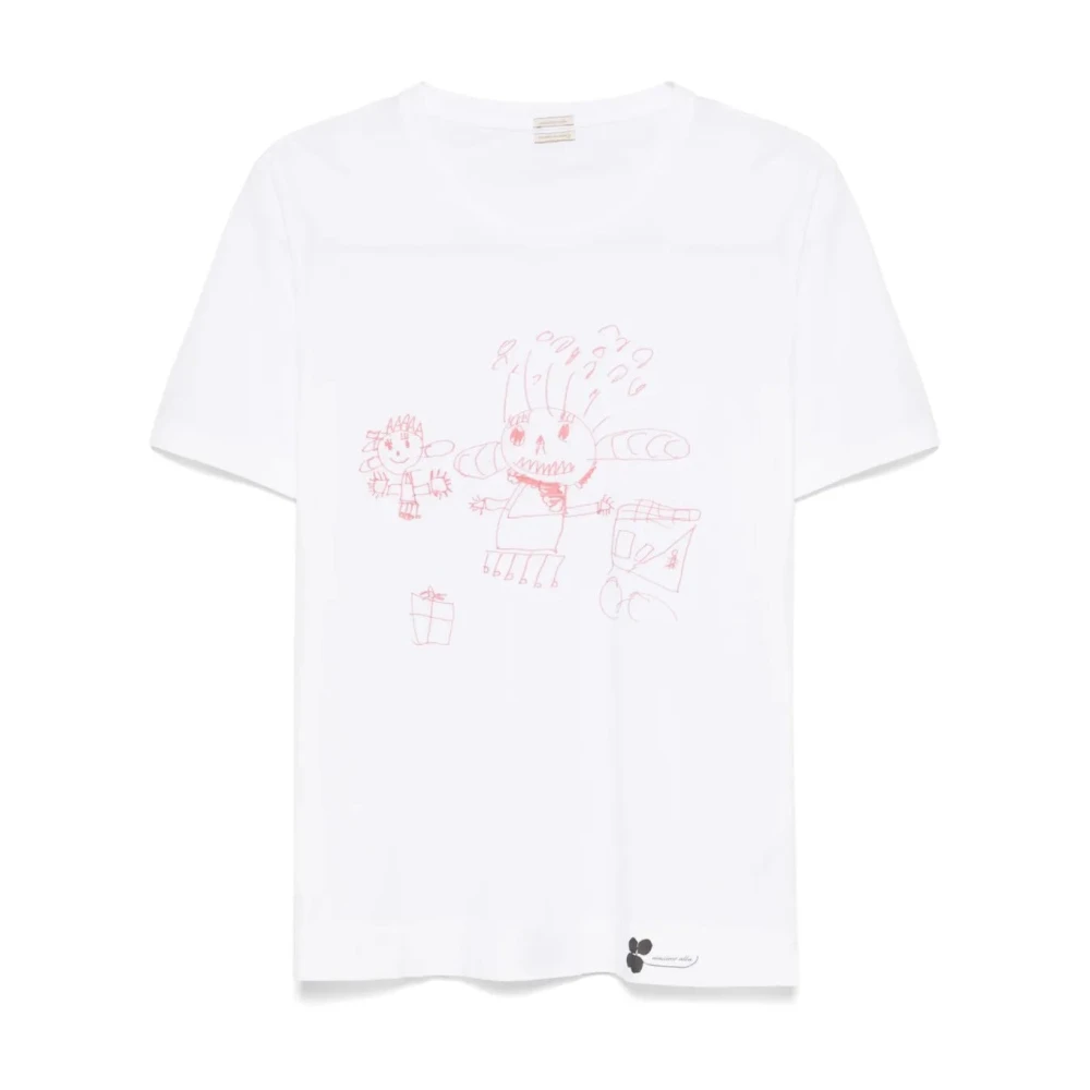 Massimo Alba Lisca Tekening T-Shirt White Heren