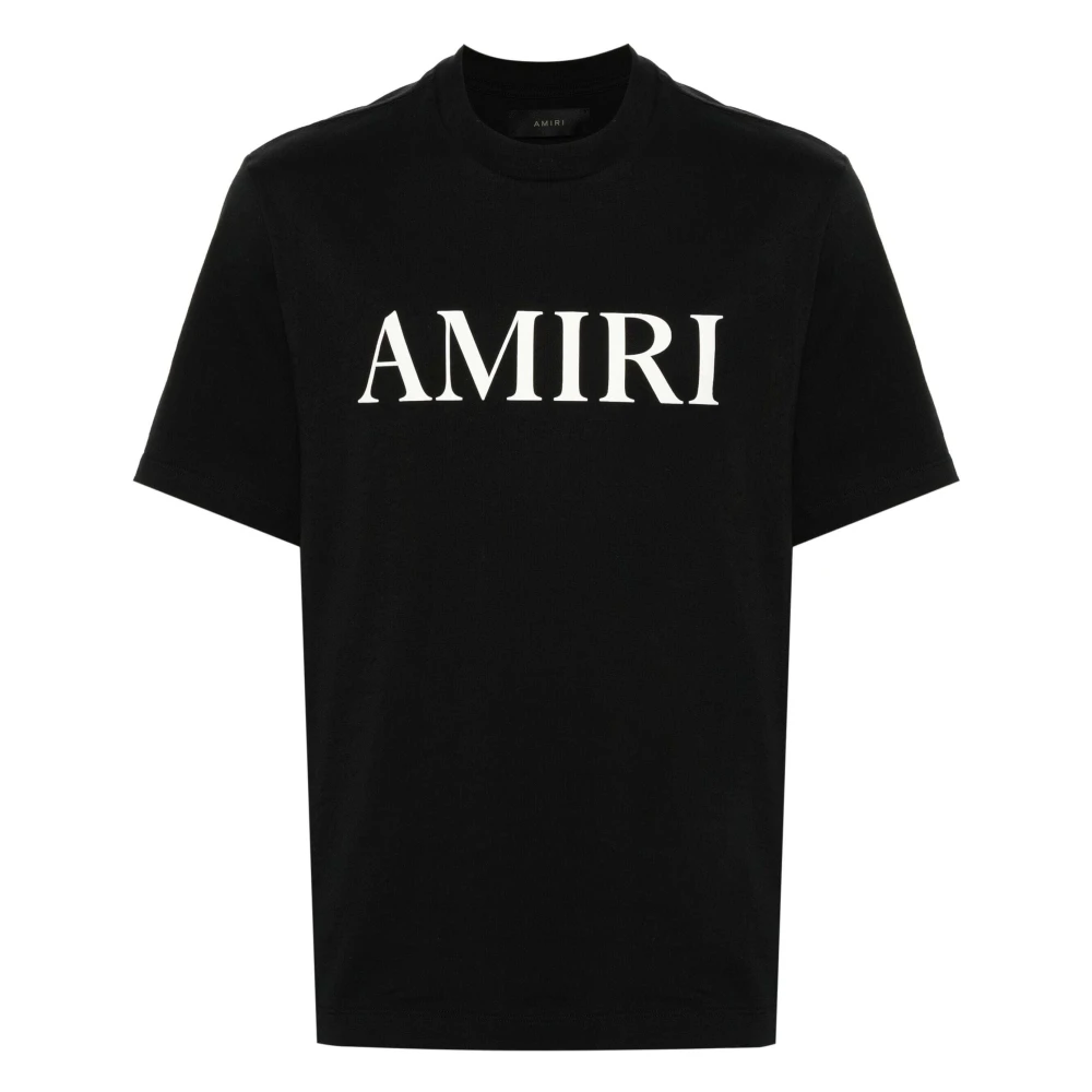 Amiri Zwart Logo Katoenen T-shirt Black Heren